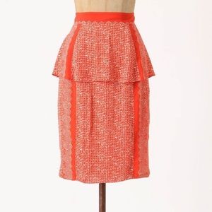 Anthropologie NWT Orange Skirt Size 2